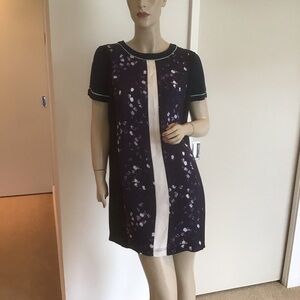 Elizabeth and James Montana Navy Blue Silk Mini Shift Dress S